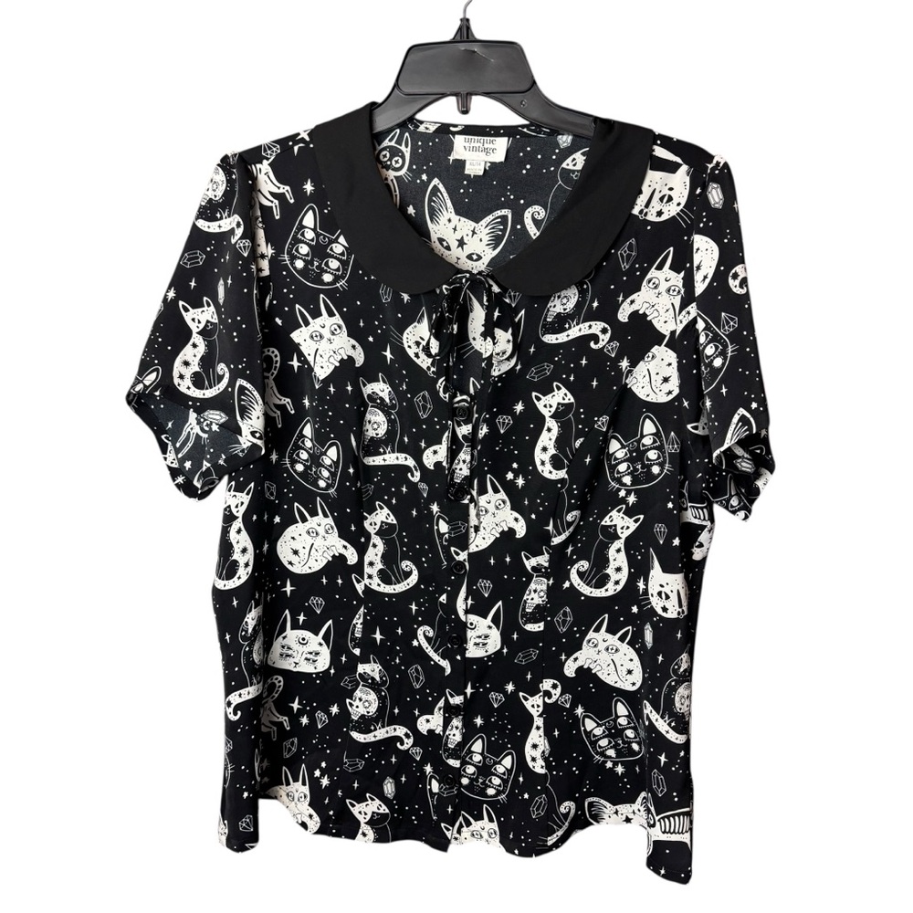 Unique Vintage Celestial Cat Zodiac Skull XL